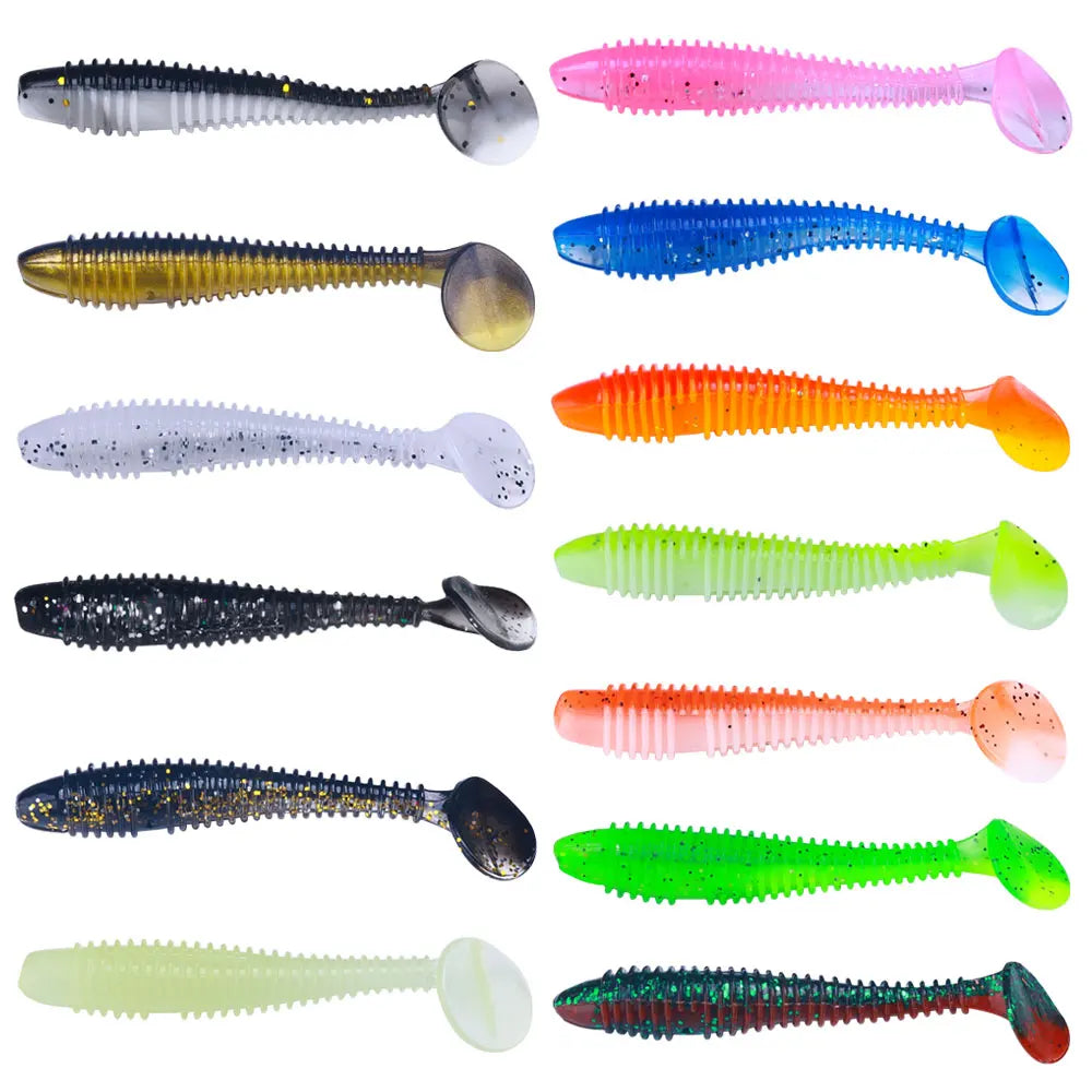 Rubber Spinning Baits False Bait Perch Baits Silicone Lures for Fishing Artificial Swimbaits for Bass Carp Tackle