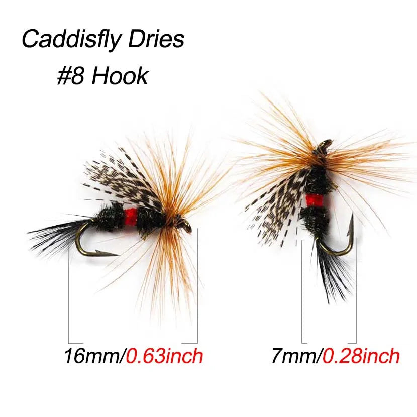 5/10/20Pcs Insects Flies Fly Fishing Lures Dragonfly Topwater Bait Dry Fliestrout Artificial Caddisfly Dries