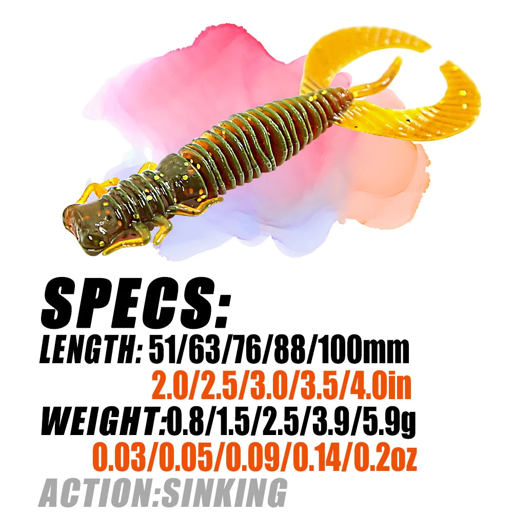 Larva Soft Fishing Lures Artificial Lures Silicone Wobblers for Pike Swimbait Jigging Plastic Baits Worm