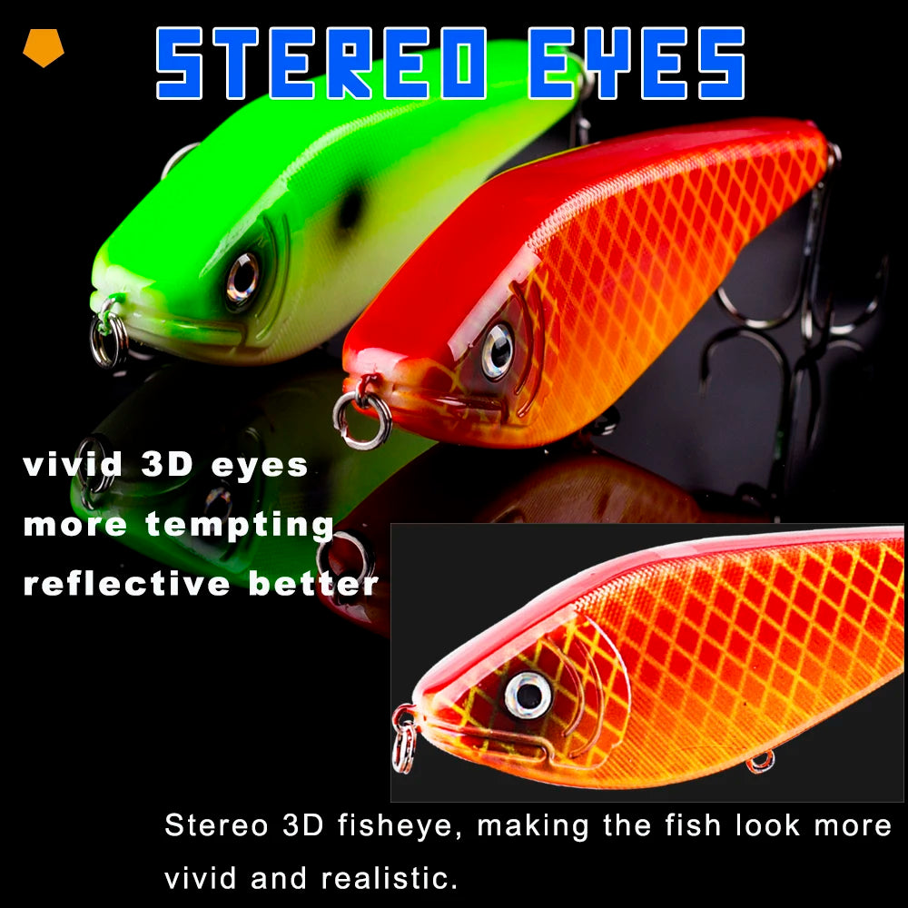 Slow Sinking Jerkbait 9Cm/26G Hard Artificial Fishing Lures Wobbler Hard Bait VIB Jerk Bait Pike Musky Fishing Tackle