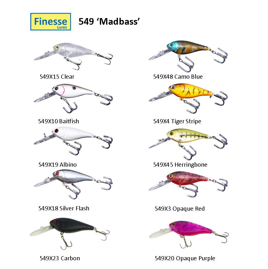 Finesse 'Madbass' Tiger Stripe, 85mm Deep Diving Crankbait