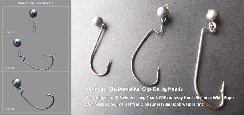 Swimerz 7gm Cheburashka Clip-On Jig Head, Lead, 25 pack-1