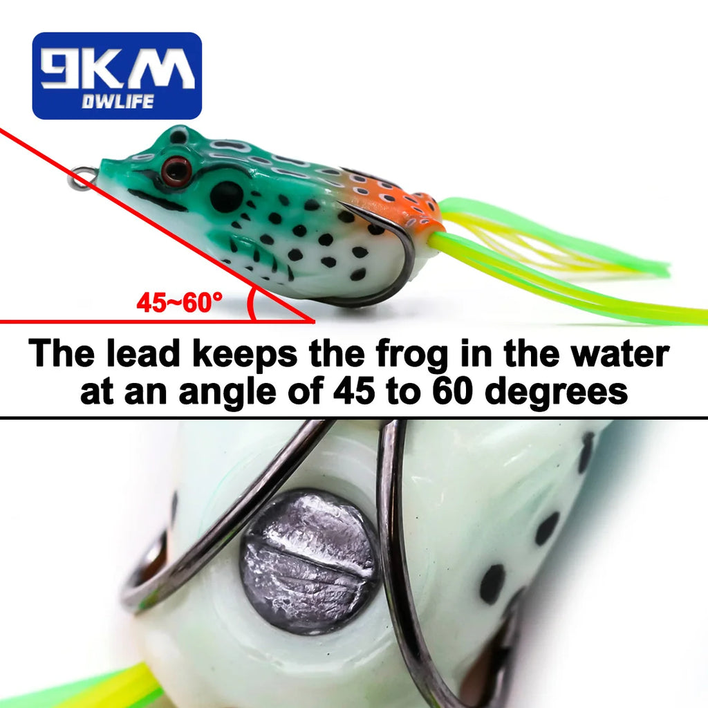 Topwater Frog Lures 6~14G Fishing Lures Bass PVC Fork Tail Frog Artificial Soft Bait Freshwater Weedless Soft Baits Snakehead